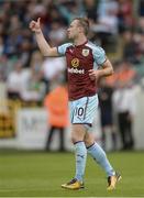 14 July 2017; Ashley Barnes of Burnley celebrates scoring his side's second goal during the Friendly match between Shamrock Rovers XI and Burnley at Tallaght Stadium in Tallaght, Co Dublin. Photo by Piaras Ó Mídheach/Sportsfile