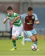 14 July 2017; Jack Cork of Burnley in action against Cian Collins of Shamrock Rovers XI during the Friendly match between Shamrock Rovers XI and Burnley at Tallaght Stadium in Tallaght, Co Dublin. Photo by Piaras Ó Mídheach/Sportsfile