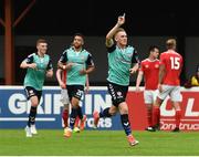 14 July 2017; Ronan Curtis of Derry City celebrates after scoring his side's first goal during the SSE Airtricity League Premier Division match between St Patrick's Athletic and Derry City at Richmond Park in Dublin. Photo by David Maher/Sportsfile