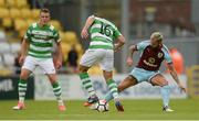 14 July 2017; Steven Defour of Burnley in action against David McAllister of Shamrock Rovers XI during the Friendly match between Shamrock Rovers XI and Burnley at Tallaght Stadium in Tallaght, Co Dublin. Photo by Piaras Ó Mídheach/Sportsfile