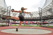 15 July 2017; Niamh McCarthy of Ireland in action during the Women's Discus Throw F41 during the 2017 Para Athletics World Championships at the Olympic Stadium in London. Photo by Luc Percival/Sportsfile