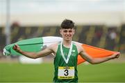 15 July 2017; Darragh McElhinney of Coláiste Pobail Bantry, Co Cork after winning the Boys 1500m event during the SIAB T&F Championships at Morton Stadium in Santry, Co. Dublin. Photo by Piaras Ó Mídheach/Sportsfile