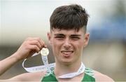 15 July 2017; Darragh McElhinney of Coláiste Pobail Bantry, Co Cork with his medal after winning the Boys 1500m event during the SIAB T&F Championships at Morton Stadium in Santry, Co. Dublin. Photo by Piaras Ó Mídheach/Sportsfile