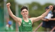 15 July 2017; Darragh McElhinney of Coláiste Pobail Bantry, Co Cork, after winning the Boys 1500m event during the SIAB T&F Championships at Morton Stadium in Santry, Co. Dublin. Photo by Piaras Ó Mídheach/Sportsfile