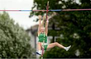 15 July 2017; Emma Coffey of St Angel's, Cork, representing Ireland celebrates clearing the bar in the Girls Pole Vault event during the SIAB T&F Championships at Morton Stadium in Santry, Co. Dublin. Photo by Piaras Ó Mídheach/Sportsfile