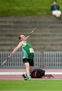 15 July 2017; Joshua Hewlett of New Ross CBS, Co Wexford, representing Ireland, competing in the Boys Javelin event during the SIAB T&F Championships at Morton Stadium in Santry, Co. Dublin. Photo by Piaras Ó Mídheach/Sportsfile