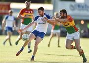 15 July 2017; Owen Duffy of Monaghan in action against Sean Murphy of Carlow during the GAA Football All-Ireland Senior Championship Round 3B match between Carlow and Monaghan at Netwatch Cullen Park in Carlow. Photo by David Maher/Sportsfile