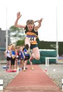 15 July 2017; Ciara Rodgers of Annalee A.C., Co. Cavan, competing in the U12 Girl's Long Jump event during the AAI Juvenile B Championships & Juvenile Relays in Tullamore, Co Offaly. Photo by Barry Cregg/Sportsfile