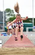 15 July 2017; Holly O'Donnell of  Trim A.C., Co.Meath, competing in the U12 Girl's Long Jump event during the AAI Juvenile B Championships & Juvenile Relays in Tullamore, Co Offaly. Photo by Barry Cregg/Sportsfile