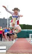 15 July 2017; Georgia Hogan of Greystones & District A.C., Co. Wicklow, competing in the U12 Girl's Long Jump event during the AAI Juvenile B Championships & Juvenile Relays in Tullamore, Co Offaly. Photo by Barry Cregg/Sportsfile