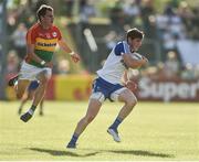 15 July 2017; Darren Hughes of Monaghan in action against Sean Gannon of Carlow during the GAA Football All-Ireland Senior Championship Round 3B match between Carlow and Monaghan at Netwatch Cullen Park in Carlow. Photo by David Maher/Sportsfile