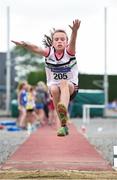 15 July 2017; Isabelle Nestor of Midleton A.C., Co. Cork, competing in the U12 Girl's Long Jump event during the AAI Juvenile B Championships & Juvenile Relays in Tullamore, Co Offaly. Photo by Barry Cregg/Sportsfile