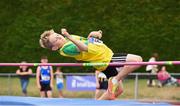 15 July 2017; Max Kingston of Boyne A.C., Co. Louth, competing in the U12 Girl's Long Jump event during the AAI Juvenile B Championships & Juvenile Relays in Tullamore, Co Offaly. Photo by Barry Cregg/Sportsfile