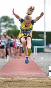 15 July 2017; Ella McLoughlin of Boyne A.C., Co. Louth, competing in the U12 Girl's Long Jump event during the AAI Juvenile B Championships & Juvenile Relays in Tullamore, Co Offaly. Photo by Barry Cregg/Sportsfile
