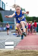 15 July 2017; Sian Gallagher of Longford A.C., Co. Longford, competing in the U12 Girl's Long Jump event during the AAI Juvenile B Championships & Juvenile Relays in Tullamore, Co Offaly. Photo by Barry Cregg/Sportsfile