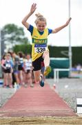 15 July 2017; Ella McLoughlin of Boyne A.C., Co. Louth, competing in the U12 Girl's Long Jump event during the AAI Juvenile B Championships & Juvenile Relays in Tullamore, Co Offaly. Photo by Barry Cregg/Sportsfile