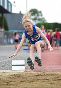 15 July 2017; Sian Gallagher of Longford A.C., Co. Longford, competing in the U12 Girl's Long Jump event during the AAI Juvenile B Championships & Juvenile Relays in Tullamore, Co Offaly. Photo by Barry Cregg/Sportsfile