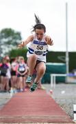 15 July 2017; Michaela Turley of Celbridge A.C., Co. Kildare, competing in the U12 Girl's Long Jump event during the AAI Juvenile B Championships & Juvenile Relays in Tullamore, Co Offaly. Photo by Barry Cregg/Sportsfile