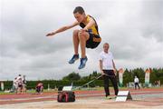 15 July 2017; Conor Byrne of Kilkenny City Harriers, Co. Kilkenny competing in the U13 Boy's Long Jump event during the AAI Juvenile B Championships & Juvenile Relays in Tullamore, Co Offaly. Photo by Barry Cregg/Sportsfile