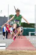 15 July 2017; Grace Glennon of St. Joseph's A.C., Co. Kilkenny, competing in the U12 Girl's Long Jump event during the AAI Juvenile B Championships & Juvenile Relays in Tullamore, Co Offaly. Photo by Barry Cregg/Sportsfile
