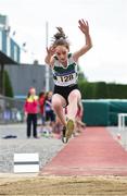 15 July 2017; Eireann Barrett of Youghal A.C., Co. Cork, competing in the U12 Girl's Long Jump event during the AAI Juvenile B Championships & Juvenile Relays in Tullamore, Co Offaly. Photo by Barry Cregg/Sportsfile