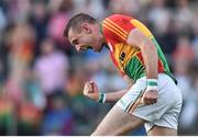 15 July 2017; Gary Kelly of Carlow celebrates after scoring his side's first goal during the GAA Football All-Ireland Senior Championship Round 3B match between Carlow and Monaghan at Netwatch Cullen Park in Carlow. Photo by David Maher/Sportsfile