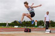15 July 2017; Luke Butler of Midelton A.C., Co. Cork competing in the U13 Boy's Long Jump event during the AAI Juvenile B Championships & Juvenile Relays in Tullamore, Co Offaly. Photo by Barry Cregg/Sportsfile