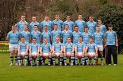 16 March 2012; The St Michael's College squad. Back row, from left, Stephen Harold, Rory O'Loughlin, Jamie Lawless, Ross Molony,, Andy Coleman, Josh Murphy, Andy Barr and Luke Martin. Middle row, from left, Denis Coulson, Cameron Diamond, Mark O'Keeffe, Rory Kavanagh, Alex Penny, Brian McDermott, Cian Kelleher, Bobby Holland, Conor Duffy and Jack Parsons. Front row, from left, Ross Byrne, Nick McCarthy, Adam Leavy, captain Dan Leavy, Harry Murray, Gavin Kelly and Chris Fagan. Powerade Leinster Schools Senior Cup Final Preview, St Michael's College, Ailesbury Road, Dublin. Photo by Sportsfile