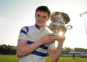 14 March 2012; St. Andrew’s College captain Gary Fearon celebrates with the cup. Fr. Godfrey Cup Final, St. Gerard’s School v St. Andrew’s College, Templeville Road, Dublin. Picture credit: Brian Lawless / SPORTSFILE