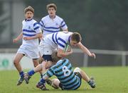 14 March 2012; Alex Brady, St. Andrew’s College, in action against Ronan Delaney, St. Gerard’s School. Fr. Godfrey Cup Final, St. Gerard’s School v St. Andrew’s College, Templeville Road, Dublin. Picture credit: Brian Lawless / SPORTSFILE
