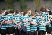 14 March 2012; The St. Gerard’s School team huddle before the game. Fr. Godfrey Cup Final, St. Gerard’s School v St. Andrew’s College, Templeville Road, Dublin. Picture credit: Brian Lawless / SPORTSFILE