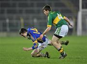 14 March 2012; Michael Quinlivan, Tipperary, in action against Fergal McNamara, Kerry. Cadbury Munster GAA Football Under 21 Championship Semi-Final, Tipperary v Kerry, Semple Stadium, Thurles, Co. Tipperary. Picture credit: Barry Cregg / SPORTSFILE
