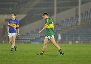 14 March 2012; James Walsh, Kerry, makes his way off the field after being sent off for a second yellow card. Cadbury Munster GAA Football Under 21 Championship Semi-Final, Tipperary v Kerry, Semple Stadium, Thurles, Co. Tipperary. Picture credit: Barry Cregg / SPORTSFILE
