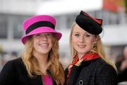 15 March 2012; Kate Harrington, left, from Moon, Co. Kildare, and Kate McGivern, from Trim, Co. Meath, in attendance at the Cheltenham Festival. Cheltenham Racing Festival, Prestbury Park, Cheltenham, England. Picture credit: Matt Browne / SPORTSFILE