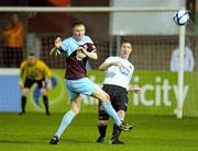 16 March 2012; Peter Hynes, Drogheda United, in action against Liam Burns, Dundalk. Airtricity League Premier Division, Drogheda United v Dundalk, Hunky Dory Park, Drogheda, Co. Louth. Photo by Sportsfile