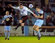 16 March 2012; Shane O'Neill, Dundalk, in action against Alan McNally, Drogheda United. Airtricity League Premier Division, Drogheda United v Dundalk, Hunky Dory Park, Drogheda, Co. Louth. Photo by Sportsfile