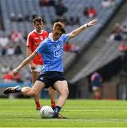 16 July 2017; David Lacey of Dublin kicks a free over the bar during the Electric Ireland Leinster GAA Football Minor Championship Final match between Dublin and Louth at Croke Park in Dublin. Photo by Ray McManus/Sportsfile