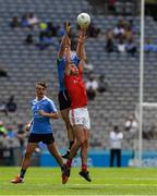 16 July 2017; Kieran Kennedy of Dublin in action against Ben Mooney of Louth during the Electric Ireland Leinster GAA Football Minor Championship Final match between Dublin and Louth at Croke Park in Dublin. Photo by Ray McManus/Sportsfile