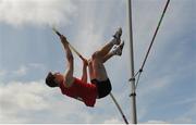 16 July 2017; Tadhg Murtagh, Kildare AC, in action during the Boy's Under 18 Pole Vault event, during the AAI Juvenile Championships Day 3 in Tullamore, Co Offaly. Photo by Tomás Greally/Sportsfile