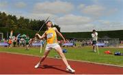 16 July 2017; Conor Cusack, Lake District Athletics, Co.Mayo, competing in the Boy's Under 16 Javelin event, where he set a new championship record of 63.04m, during the AAI Juvenile Championships Day 3 in Tullamore, Co Offaly. Photo by Tomás Greally/Sportsfile