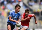 16 July 2017; Mark Tracey of Dublin in action against Philip Trainor of Louth during the Electric Ireland Leinster GAA Football Minor Championship Final match between Dublin and Louth at Croke Park in Dublin. Photo by Seb Daly/Sportsfile