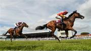 16 July 2017; Elizabeth Browning, with Seamie Heffernan up, cross the line to win the Kilboy Estate Stakes ahead of Wilamina, with Colm O'Donoghue up, who finished second, during Day 2 of the Darley Irish Oaks Weekend at the Curragh in Kildare. Photo by Cody Glenn/Sportsfile