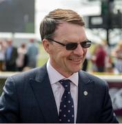 16 July 2017; Trainer Aidan O'Brien after sending out Elizabeth Browning and Seamie Heffernan to win the Kilboy Estate Stakes during Day 2 of the Darley Irish Oaks Weekend at the Curragh in Kildare. Photo by Cody Glenn/Sportsfile