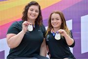 16 July 2017; Orla Barry and Niamh McCarthy, with their silver medals during the 2017 Para Athletics World Championships Day 3 at the Olympic Stadium in London. Photo by Luc Percival/Sportsfile