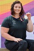 16 July 2017; Orla Barry with her silver medal in the 2017 Para Athletics World Championships Day 3 at the Olympic Stadium in London. Photo by Luc Percival/Sportsfile