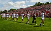16 July 2017; The Tyrone team and Down team during the Ulster GAA Football Senior Championship Final match between Tyrone and Down at St Tiernach's Park in Clones, Co. Monaghan. Photo by Philip Fitzpatrick/Sportsfile