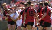 16 July 2017; Tyrone and Down players scuffle during the Ulster GAA Football Senior Championship Final match between Tyrone and Down at St Tiernach's Park in Clones, Co. Monaghan. Photo by Philip Fitzpatrick/Sportsfile