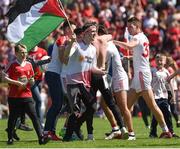 16 July 2017; Tyrone players celebrates after winning the Ulster title. Ulster GAA Football Senior Championship Final match between Tyrone and Down at St Tiernach's Park in Clones, Co. Monaghan. Photo by Philip Fitzpatrick/Sportsfile