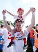 16 July 2017; Conor Meyler of Tyrone  and fan Liam Harte after the Ulster GAA Football Senior Championship Final match between Tyrone and Down at St Tiernach's Park in Clones, Co. Monaghan. Photo by Oliver McVeigh/Sportsfile