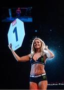 16 July 2017; UFC ring girl Carly Baker at UFC Fight Night Glasgow in the SSE Hydro Arena in Glasgow. Photo by Ramsey Cardy/Sportsfile